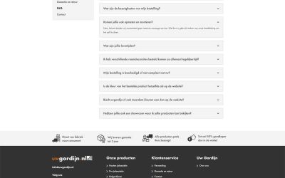UwGordijn example of FAQ page